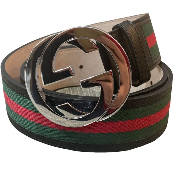 Gucci classic web strap belt Sz 95 - Picture 1 of 4